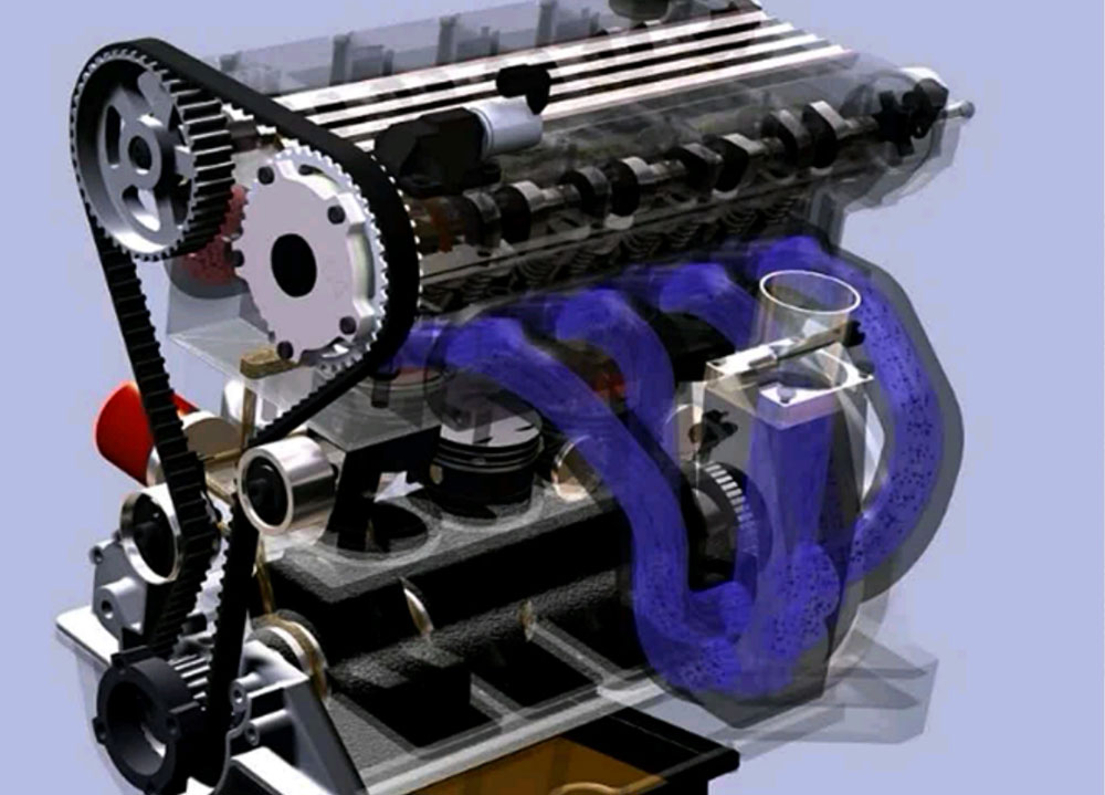 Automobile engine assembly