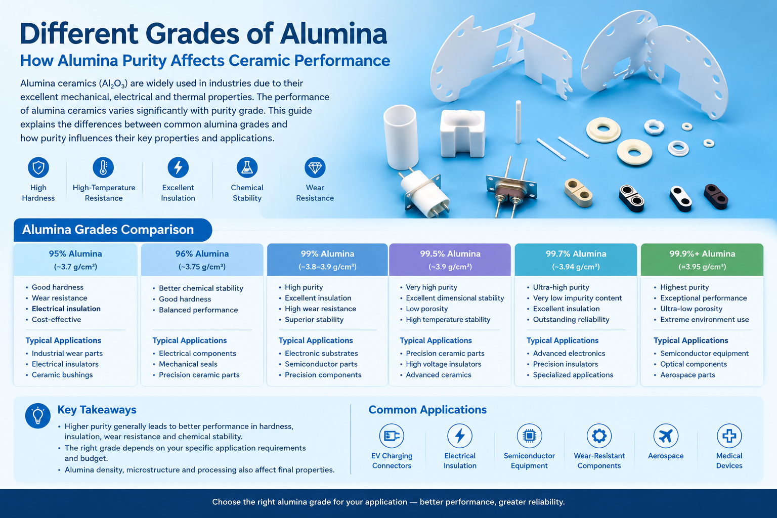 different grades of alumina