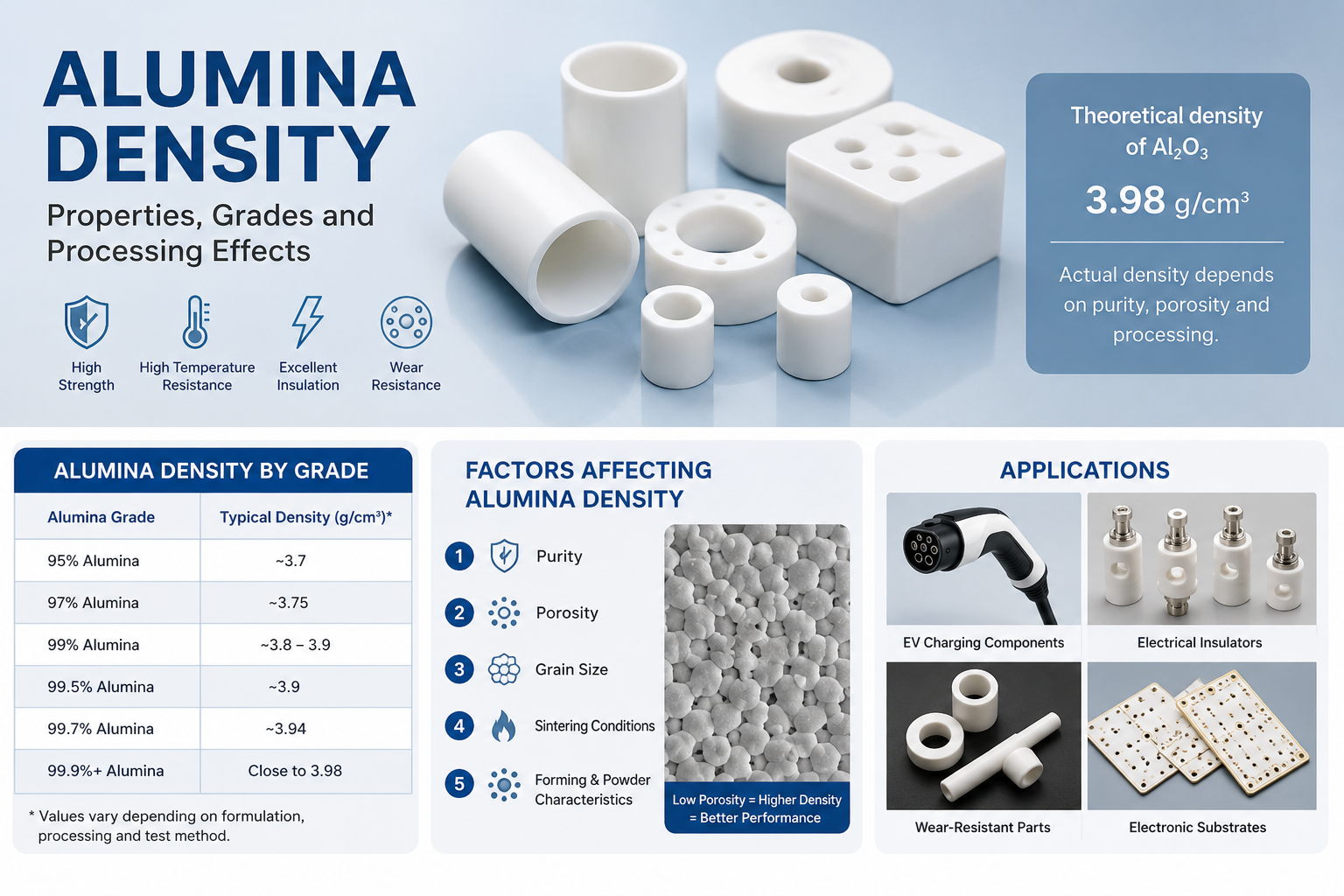 alumina density of Al2O3 ceramic