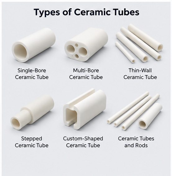 Types of ceramic tubes including single bore multi bore and custom ceramic tubes