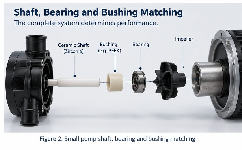 Small pump shaft bearing and bushing matching